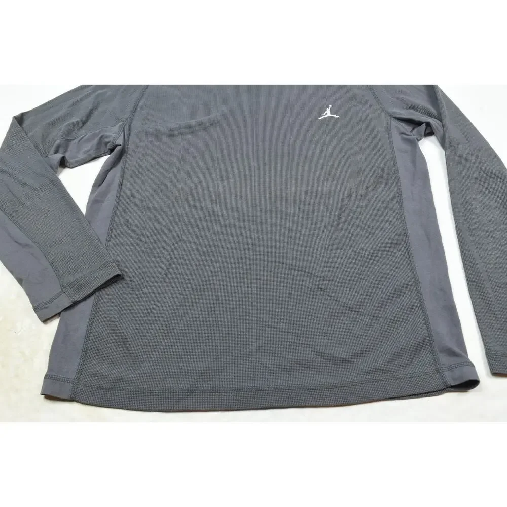 Air Jordan Thermal Shirt Mens XL Gray Long Sleeve Crew Neck Pullover Athletic